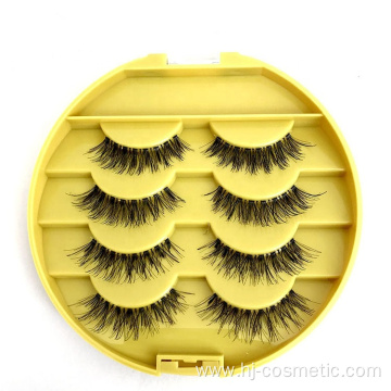 Factory Direct Supply 4 pairs fluffy Eyelashes sets Wholesale Cheap false Eyelashes Mink Natural Looking 3D Mink Eyelashes